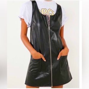 NWT Urban Outfitters Black Leather Mini Dress